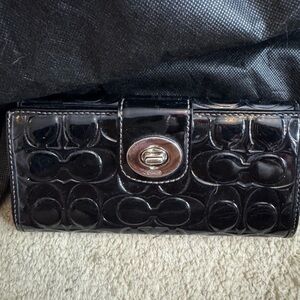 Coach Black Embossed Wallet